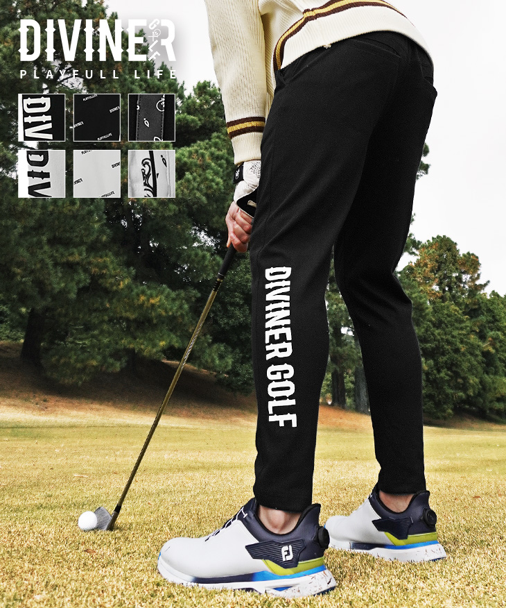【DIVINER GOLF】ロゴデザインストレッチゴルフパンツ