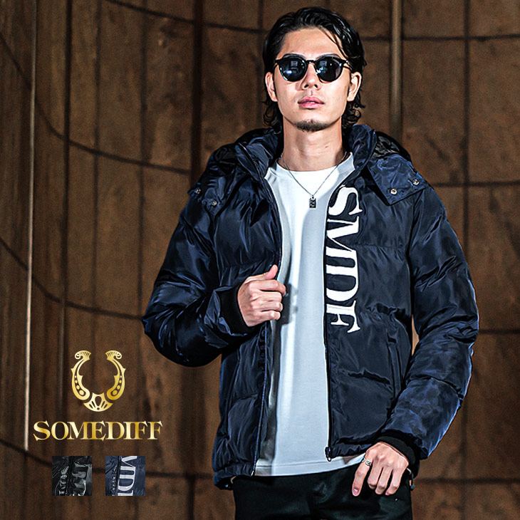 ロゴプリント中綿ジャケット