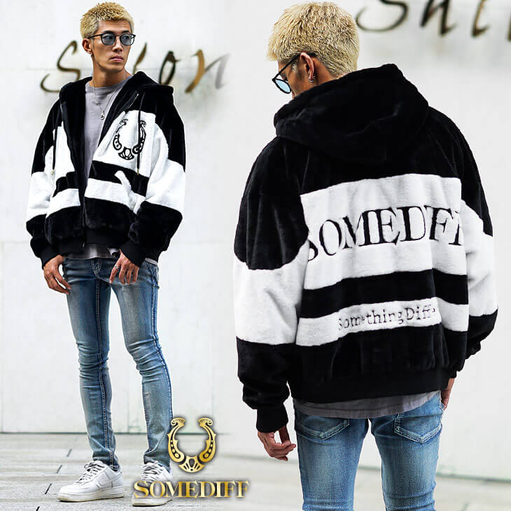 ロゴアップリケファーブルゾン