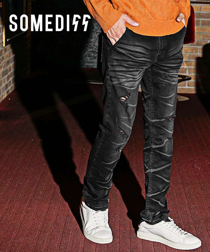 ダメージ加工デニムパンツ