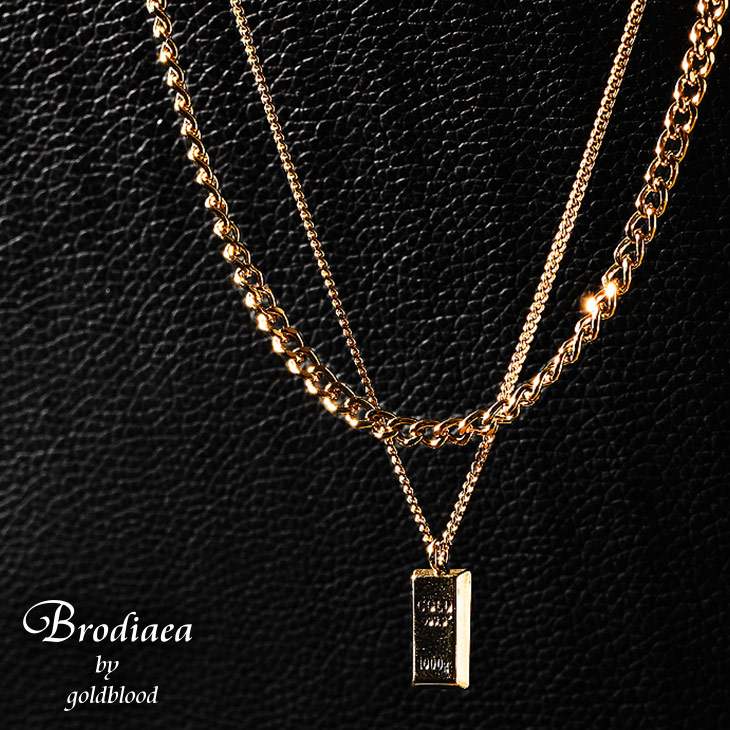 ゴールドバーツインネックレス