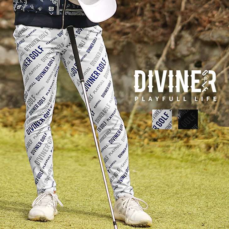 【DIVINER GOLF】総柄ロゴロングパンツ