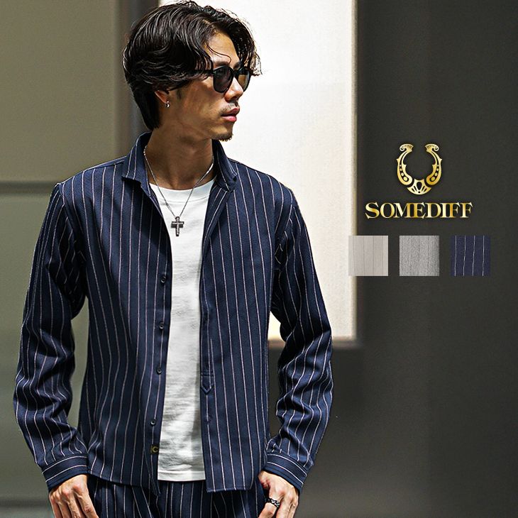 カッタウェイカラー長袖シャツ(ssq8282a)