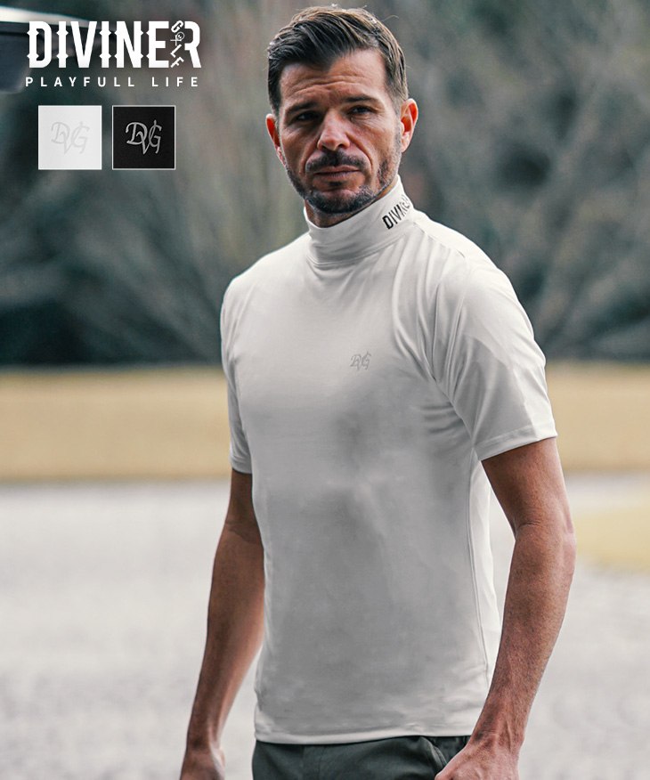 DVGロゴ半袖モックネックT