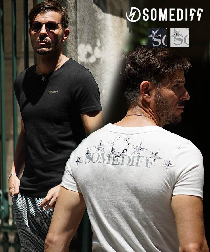 スターロゴ刺繍半袖Tシャツ