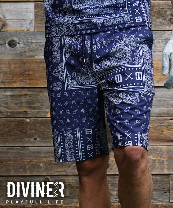 【DIVINER GOLF】ペイズリー柄ショーツ/ハーフパンツ