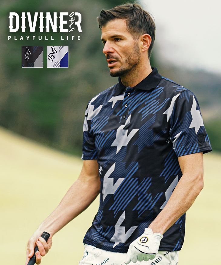 【DIVINER GOLF】チドリ柄ポロシャツ