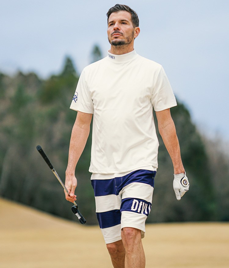 ボーダーハーフパンツ_コーデ1