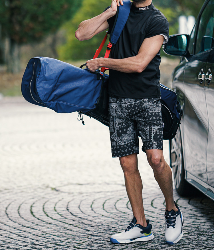 ペイズリー柄ハーフパンツ_コーデ3