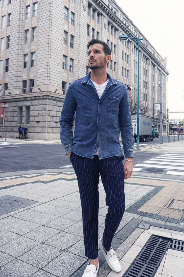 解禁カットデニムシャツ＿main