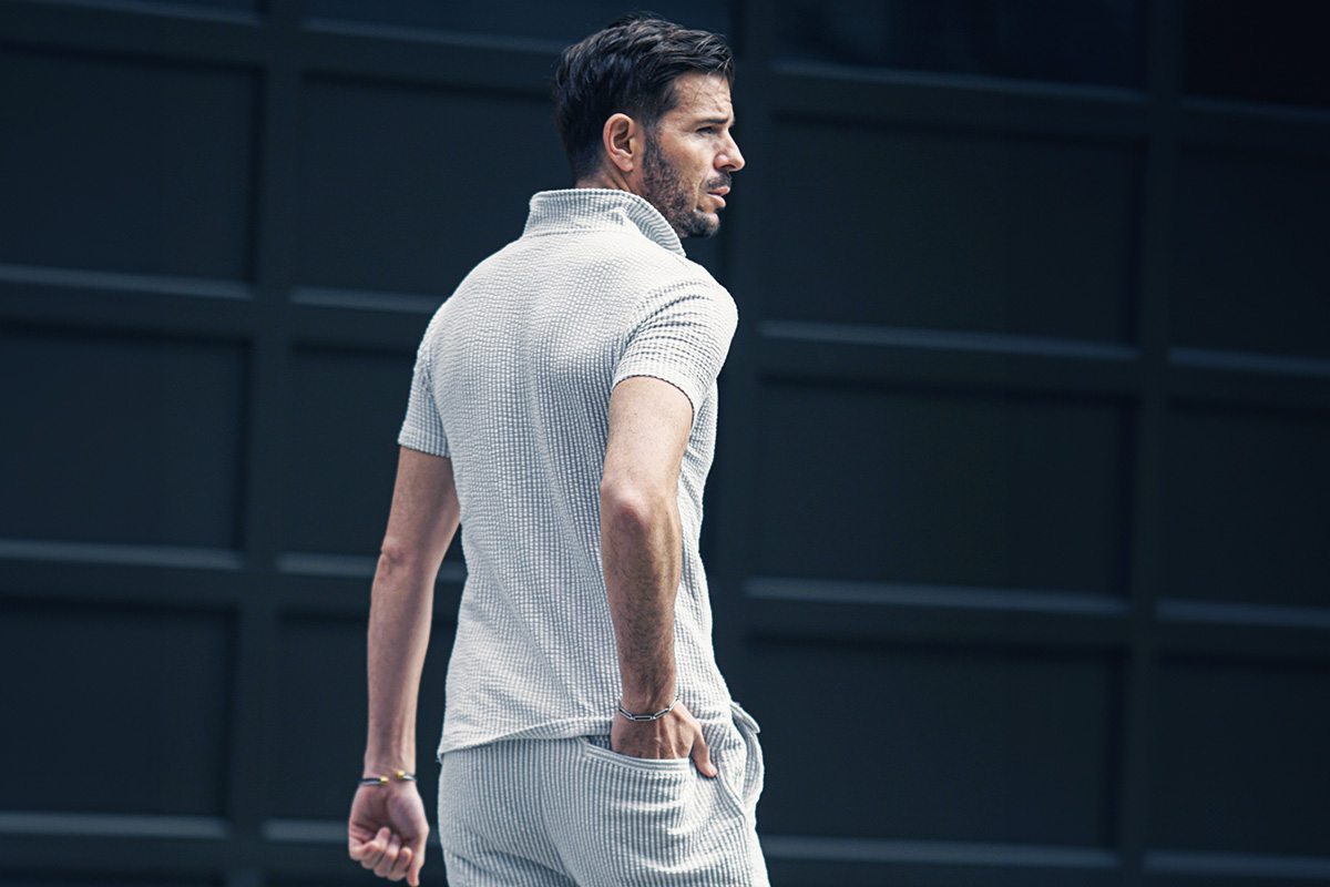 シアサッカーポロセットアップ\ホワイトグレー_サブ2