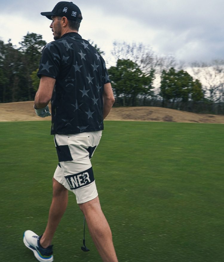 星総柄半袖モックネック_コーデ2