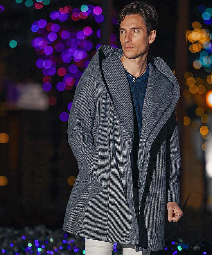 ボリュームネックコート コーデ1