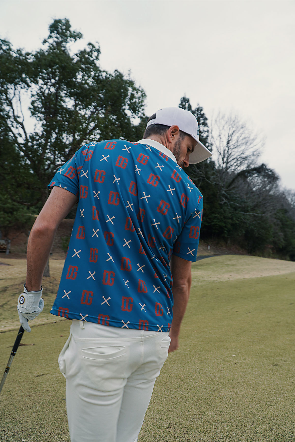 Tee柄×ポロシャツｰ青