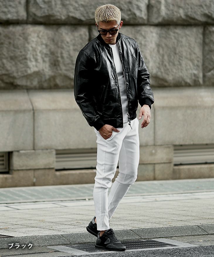 MA-1ジャケットをおしゃれに着こなしたスキニーパンツコーデ