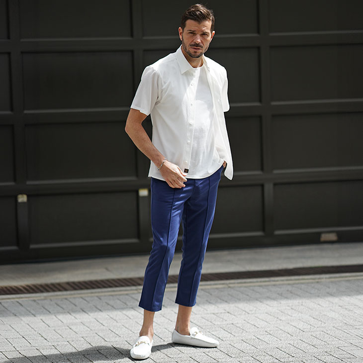 クロップドパンツ大人コーデ