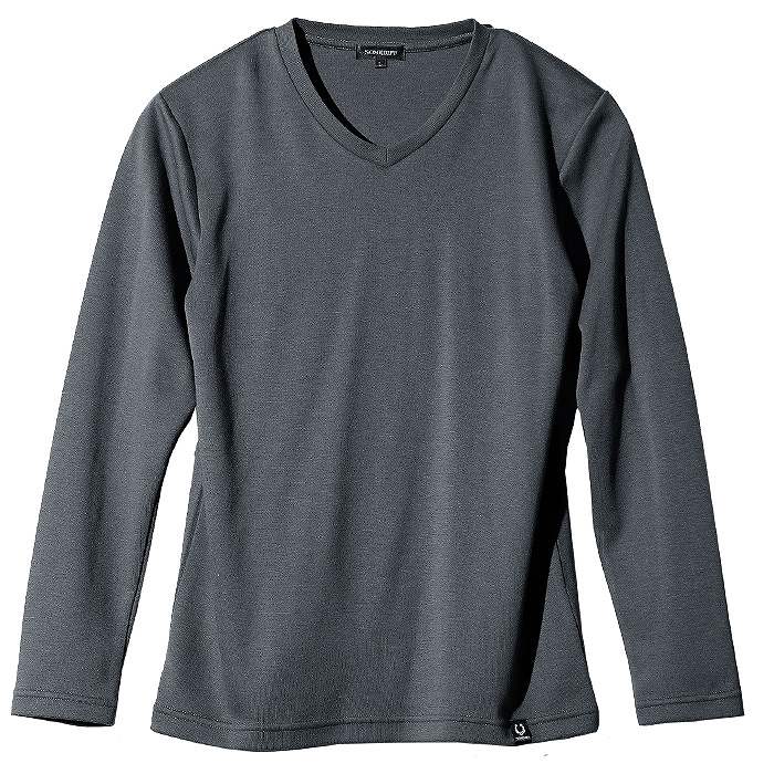 【Vネック】チャコール 