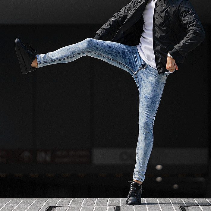 選べるデザインスキニーデニム 着用イメージ