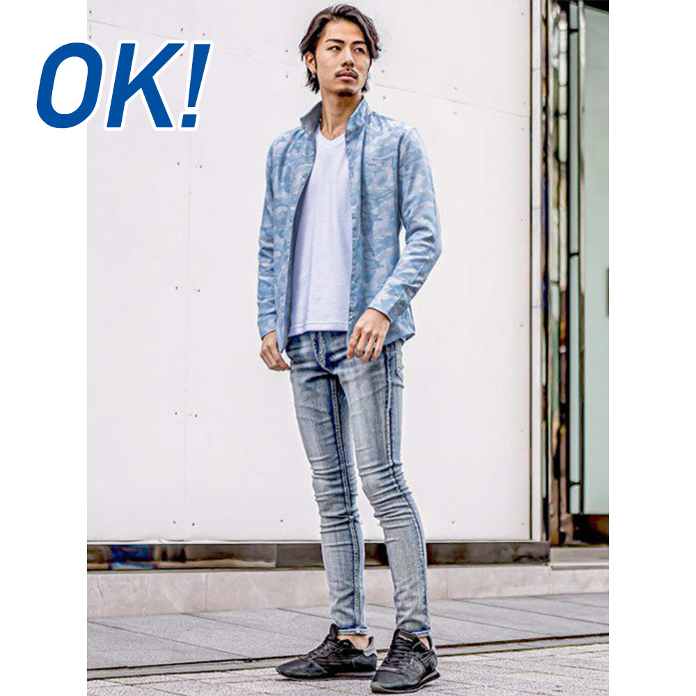 夏のOK長袖シャツコーデ4