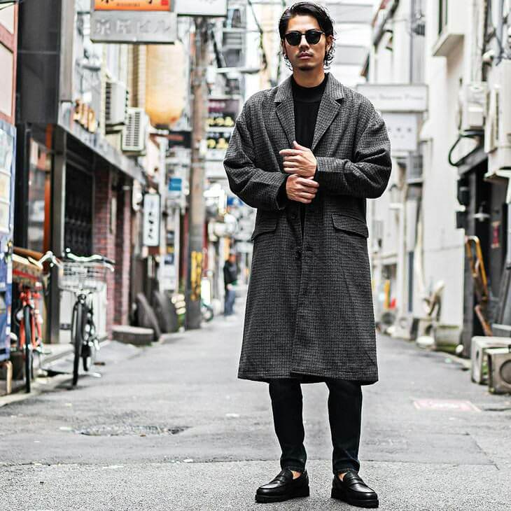 オーバサイズチェスターコート