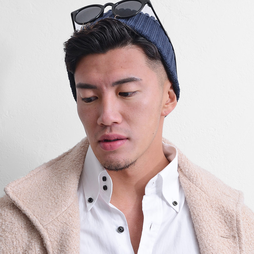 ニット帽のかぶり方～前髪だし