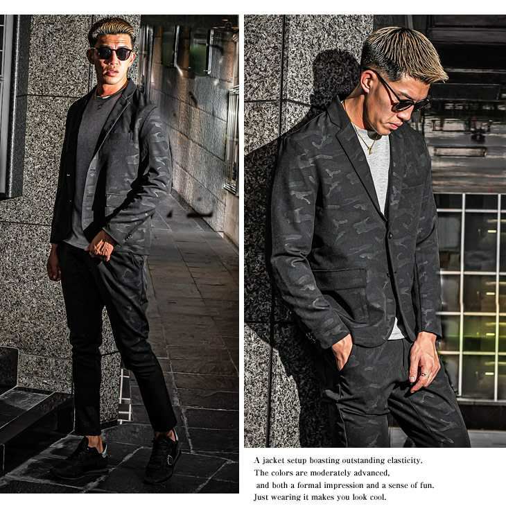 ストレッチテーラードジャケットセットアップ