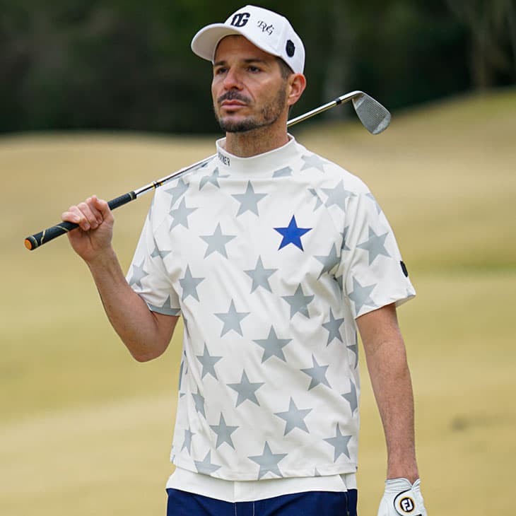 半袖モックネックTシャツ