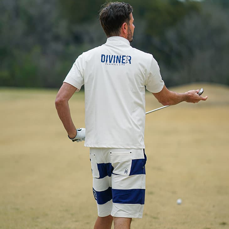 ブルーの色合わせで洒落度が増す夏のメンズゴルフコーデ