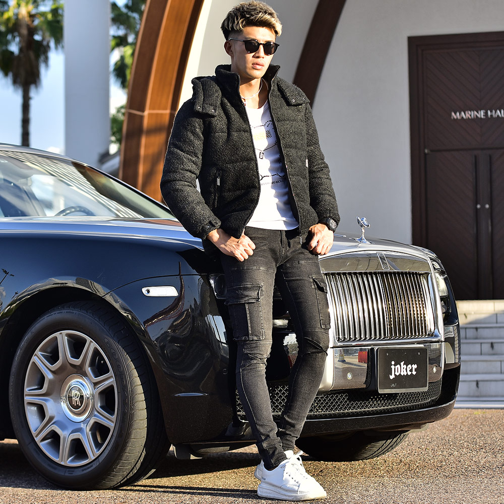 ラインストーンZIP中綿ジャケット