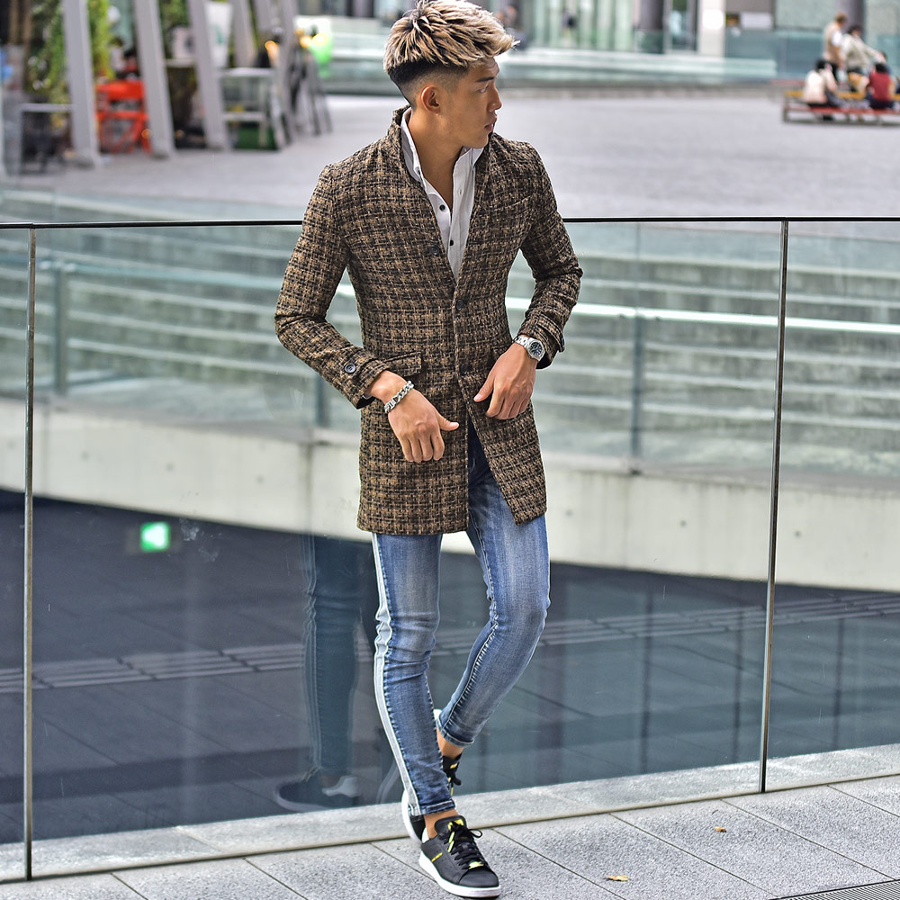 ツイードイタリアンコート