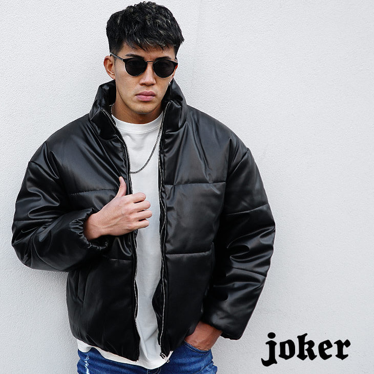 PUレザービッグブルゾン