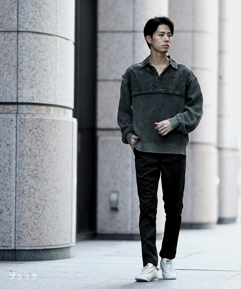 「黒×カーキ」の脱・やりらふぃーコーデ