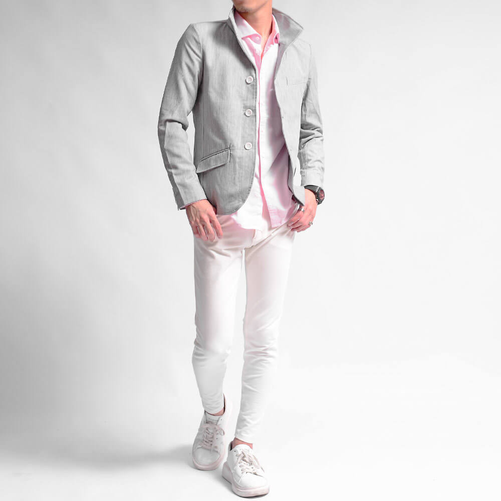 ピンクシャツコーデ2