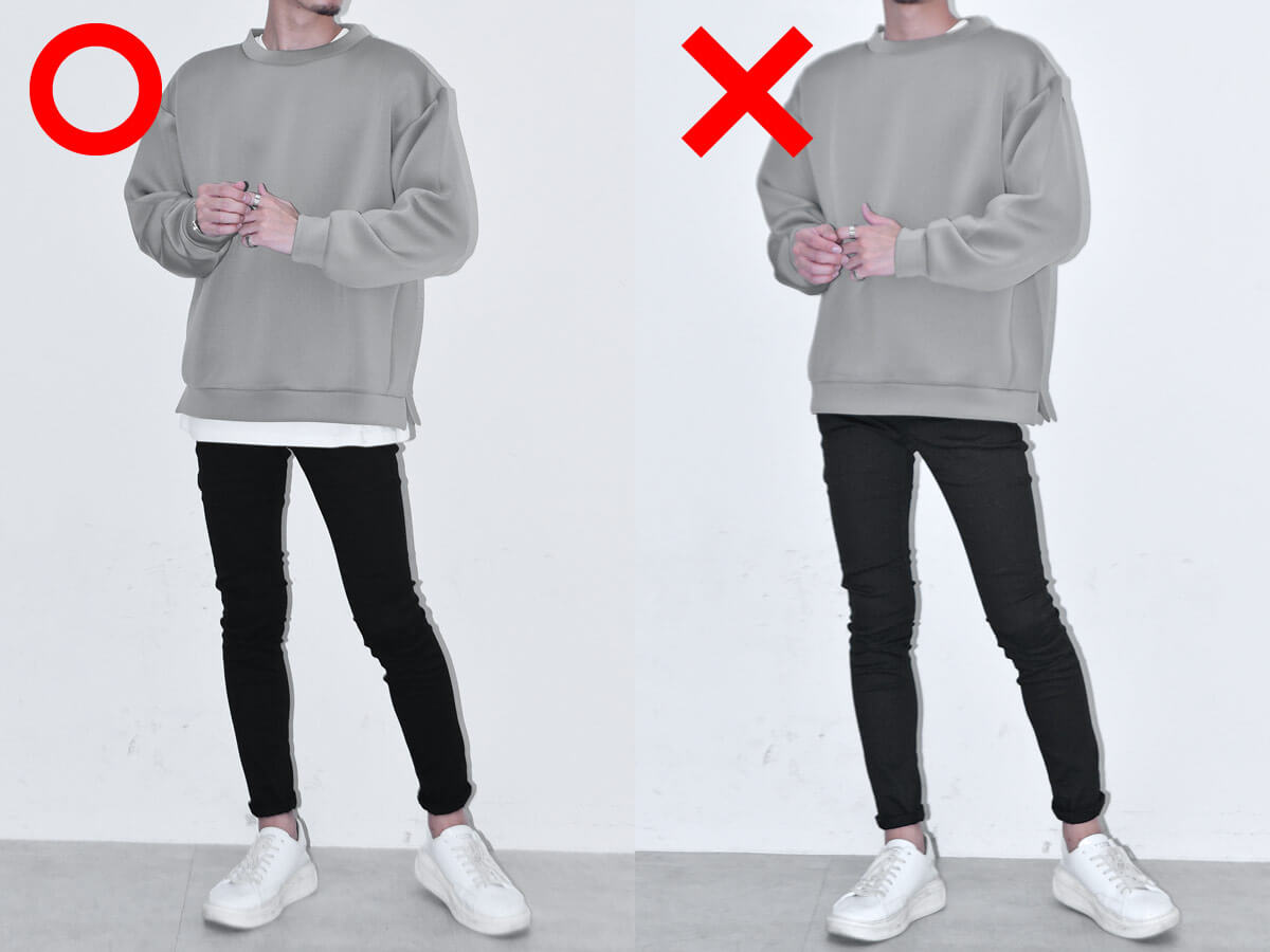 レイヤードは白一択+3cm