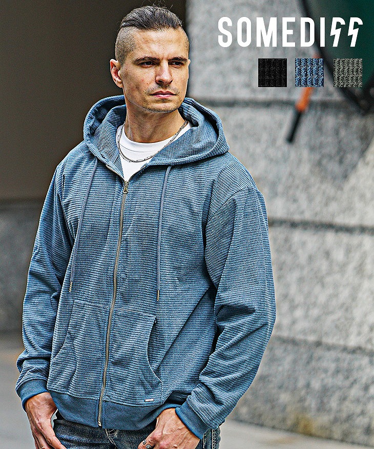 ストレッチブロックチェックZIPパーカー