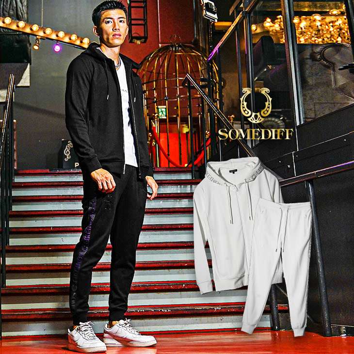 T/Cポンチロゴニットテープパーカー+テープジョガーパンツ(ssn7226a)