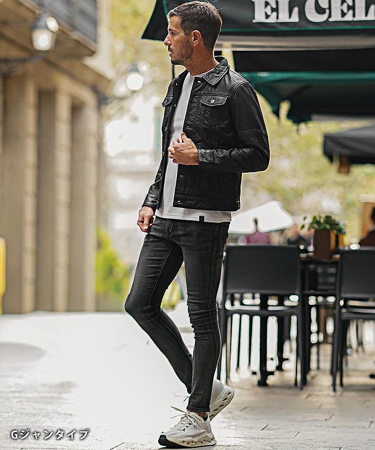 「Gジャンタイプ」で冬を乗り切る寒い季節の革ジャンコーデ