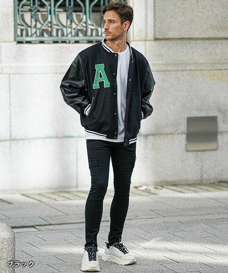 カジュアルダウンで親しみある寒い季節の革ジャンコーデ