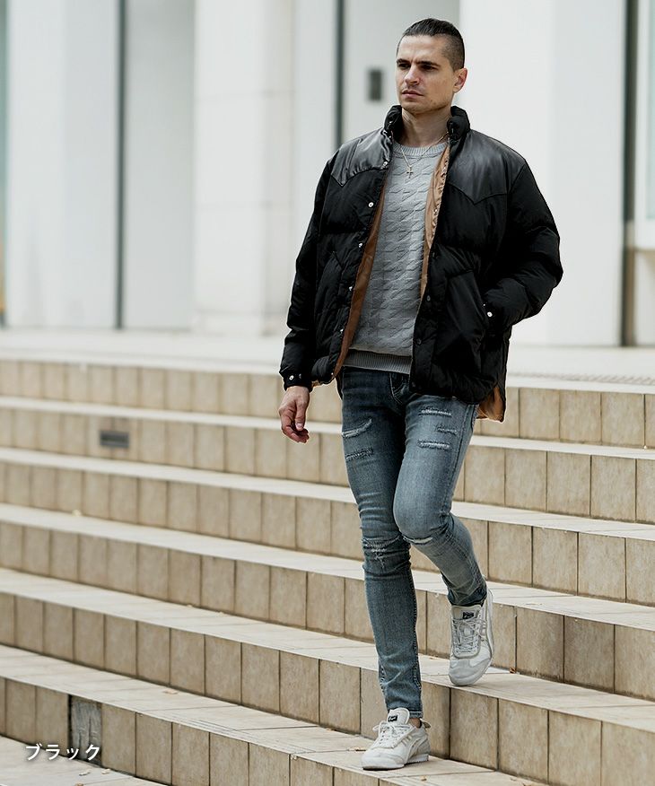 中綿アウターコーデ