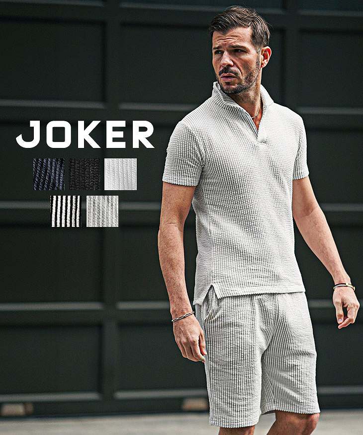 シアサッカーポロシャツ+ハーフパンツセットアップ｜【公式】joker