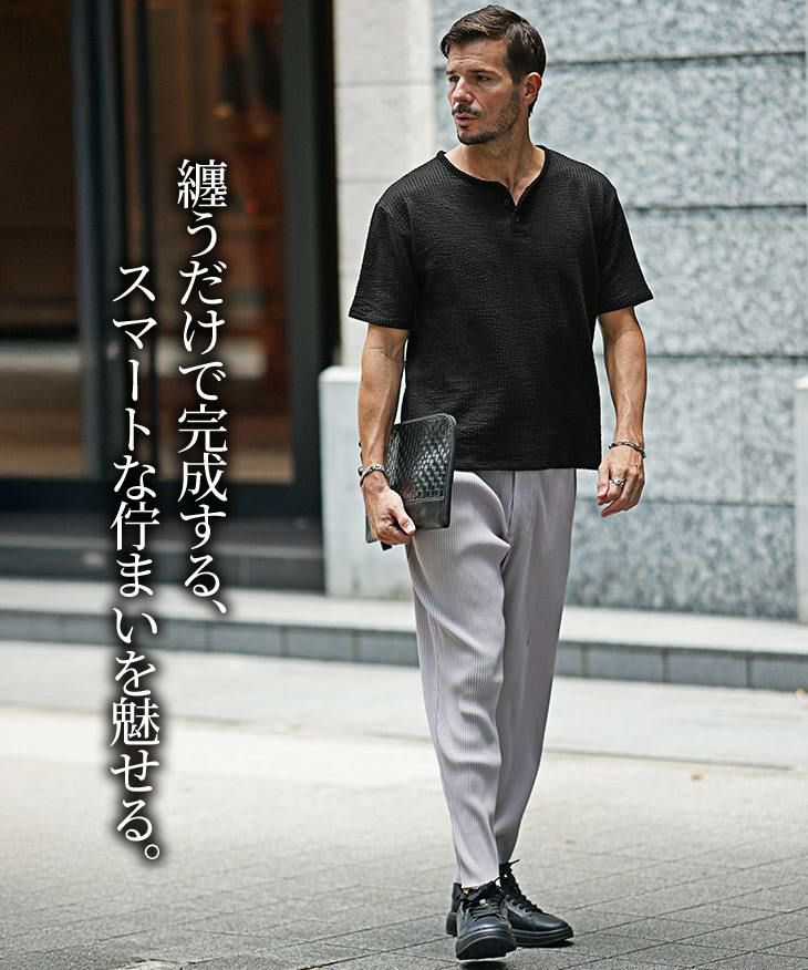 シアサッカーヘンリーネックTシャツ｜【公式】joker（ジョーカー）