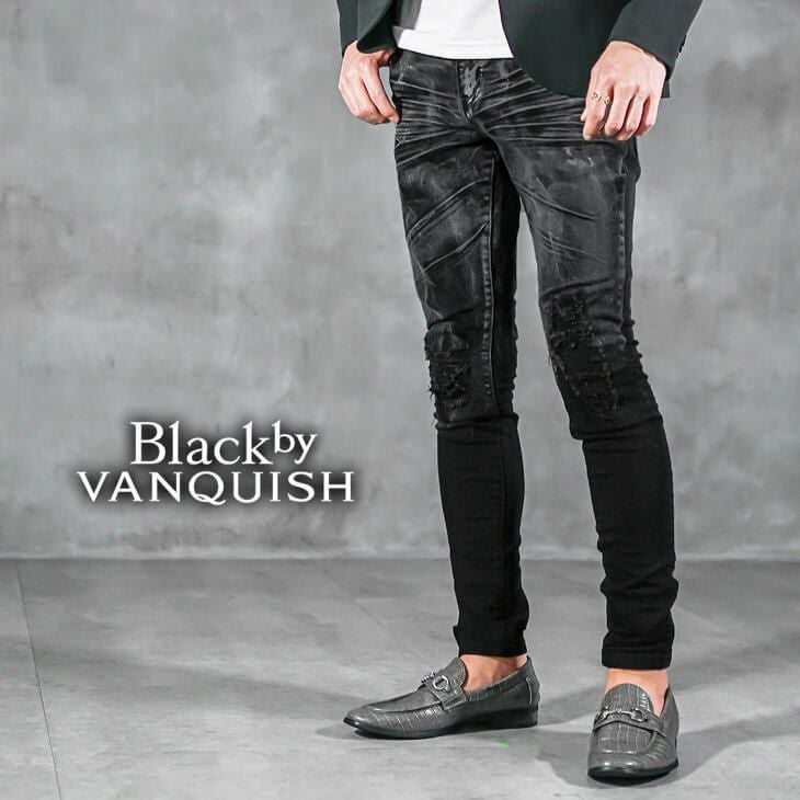 シルバーコーティングスキニーパンツ Black by VANQUISH