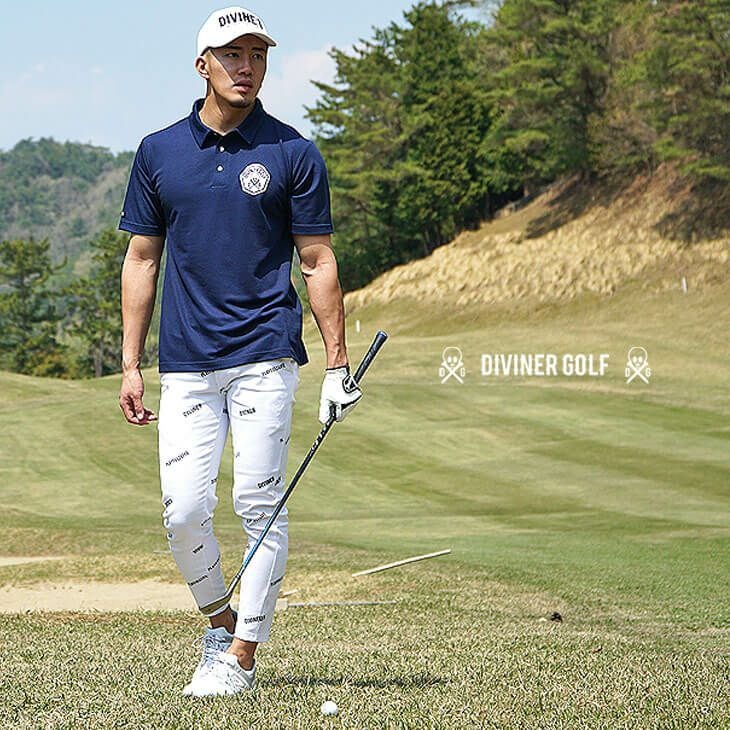 DIVINER GOLF】スカルワッペンポロシャツ