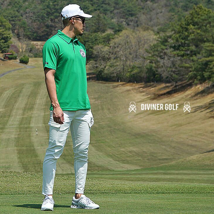 DIVINER GOLF】スカルワッペンポロシャツ