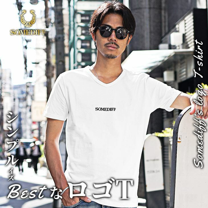 立体シリコンロゴVネックTシャツ トップス 半袖Tシャツ ｜【公式
