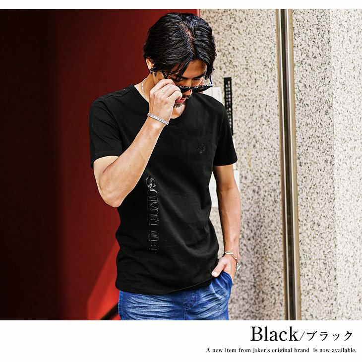立体プリントラインストーンVネックT トップス 半袖Tシャツ ｜【公式