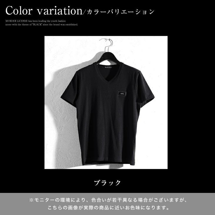 プレートVネックTシャツ Black by VANQUISH トップス 半袖Tシャツ