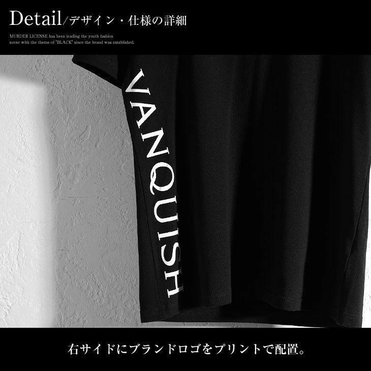 ロゴプリントVネックTシャツ Black by VANQUISH トップス半袖Tシャツ