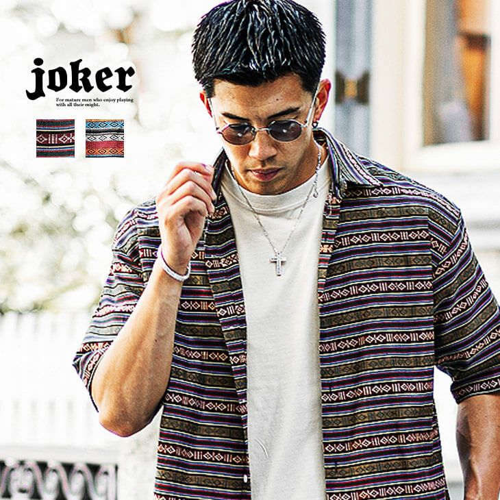 ネイティブ柄半袖シャツ トップス｜【公式】joker（ジョーカー）