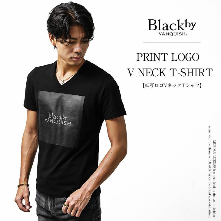 ロゴプリントVネックTシャツ Black by VANQUISH トップス｜【公式